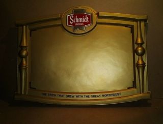 Schmidt Beer Frame Missing Insert Advertising Sign Old Stock Scenic Cans ???