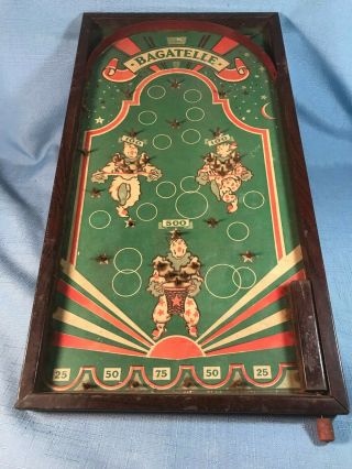 Vintage Bagatelle Tabletop Wood Pinball Plinko Game No.  G85 Clowns Rare 2