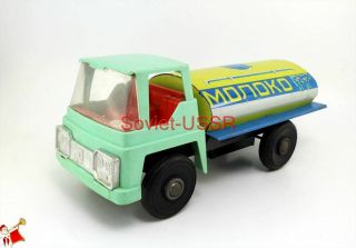 Truck Tanker Milk 1980 Ussr Soviet Tin Clockwork Toy Car