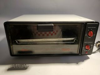 Vintage Delonghi Alfredo Toaster Oven Broiler Italy White Metal 1300w Model Xu11
