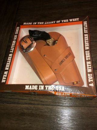 James Drury Usa Toy Cap Gun Leather Holster Set W Signed Photo 81/100