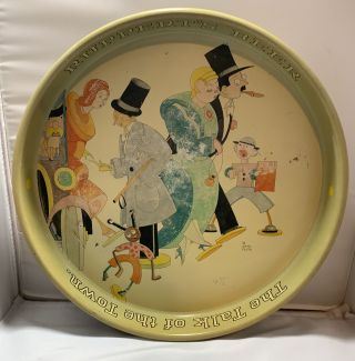 Ruppert’s Beer 13” Tray Hans Flato “going To The Opera” 1930s Vintage.