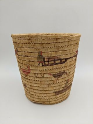 Vintage Native Alaskan Yupik Inuit woven story basket 2