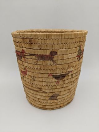 Vintage Native Alaskan Yupik Inuit woven story basket 3