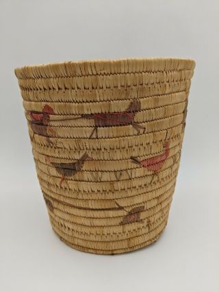 Vintage Native Alaskan Yupik Inuit woven story basket 4