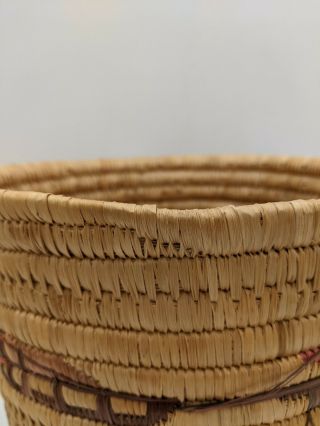Vintage Native Alaskan Yupik Inuit woven story basket 6