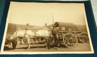 1924 Peking Cart Wagon At Teihling " Tieling " Manchuria China Photo