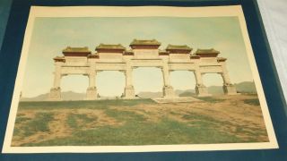 1924 Ming Tombs China Marble Pai Lou Hand Colored Photo