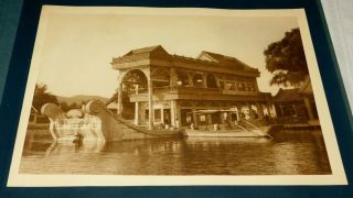 1924 Peking " Beijing " China Summer Palace Marble Boat Sepia Photo