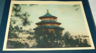 1924 Peking " Beijing " China Temple Of Heaven Hand Colored Photo