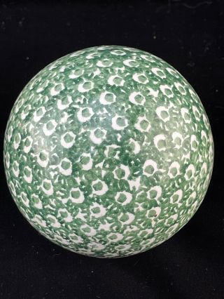 Antique Victorian Stoneware Carpet Bowling Ball 3.  5 "