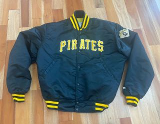 Vintage 90s Pittsburgh Pirates Starter Satin Bomber Jacket Mens 2xl Xxl