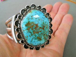 Southwestern Native American Indian Royston Turquoise Sterling Silver Bracelet