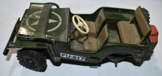 Vintage Arnold Tin Military Police Willys Jeep Toy 2500 West Germany