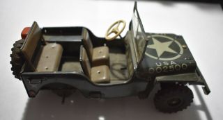 Vintage ARNOLD Tin Military Police Willys Jeep Toy 2500 West Germany 2