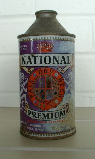 Vintage Collectible National Premium Crowntainer Cone Top Beer Can