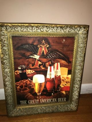Vintage Michelob The Great American Beer Sign Light Back Barpictorial 1950s - 1960