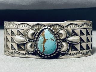 Fabulous Vintage Navajo Red Mountain Turquoise Sterling Silver Bracelet