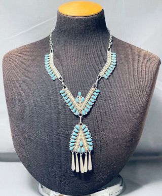 Stunning Vintage Navajo Turquoise Sterling Silver Necklace