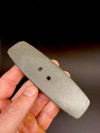 Mlc S6836 Big 4 3/4” Banded Slate Drilled Stone Gorget Hamilton Co Ohio Artifact