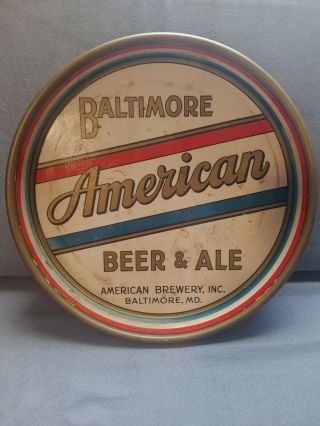 American Brewery Inc.  Baltimore Md The Modern Beer Tray Metal Serving Platter