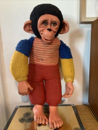 Vintage 1960s Jacko Monkey Chad Valley Chiltern Rubber Face Hands And Feet