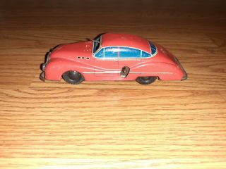 Vintage Wind - Up Tin Toy Car Made In Us Zone Germany Figuro Biller Very Rare Car