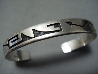 Striking Qumawunu Hopi Native American Sterling Silver Overlay Bracelet