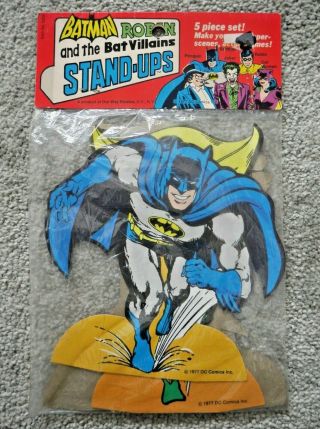Vintage Batman Robin And The Bat Villains Stand - Ups 1977 Dc Comics Rare K171