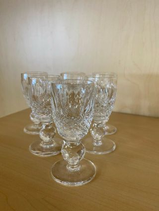 Vtg Waterford Crystal Cordial Glasses Colleen Pattern Set Of 6