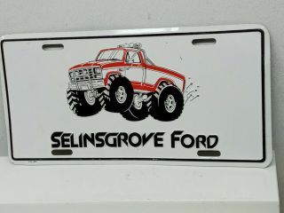 Vintage Ford Dealership Vanity Plate Selinsgrove Ford 4x4 Pick Up Truck Embossed
