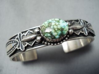 Authentic Albert Jake Navajo Carico Lake Turquoise Sterling Silver Bracelet