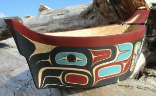 Northwest Coast Native First Nations Art Hand Carved Feast Bowl Indigenous Art