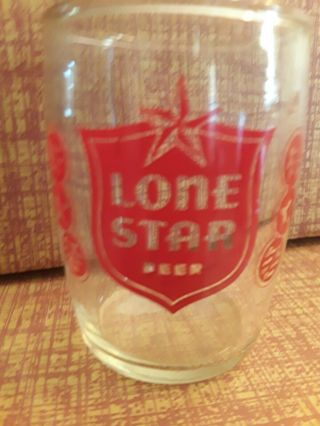 Lone Star Beer Barrel Glass With Sheild.
