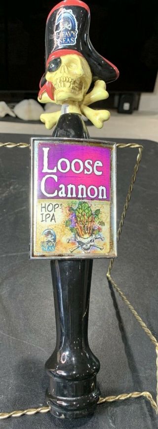 Heavy Seas Loose Cannon Skull & Cross Bones Pirate Beer Tap Brewery 12 3/4 " Long