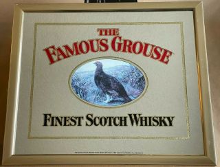 ✅ Vintage The Famous Grouse Sign Bar Mirror Scotch Whisky Metal Frame 20.  5 " X18 " ✅