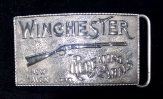 Vintage Winchester Sterling Silver Belt Buckle,  Numbered W/ Reciept 2