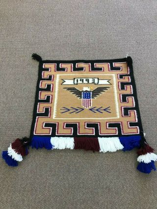 Navajo Rug Amercian Eagle Saddle Blanket 29 " X33 " (native American Weaving)