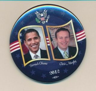 2012 Obama Coattail Chris Murphy Us Senate Connecticut Ct Campaign Button 3 "