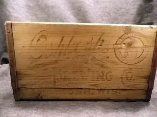 Pre Prohibition Wood Beer Box Oshkosh Brewing Company Crate