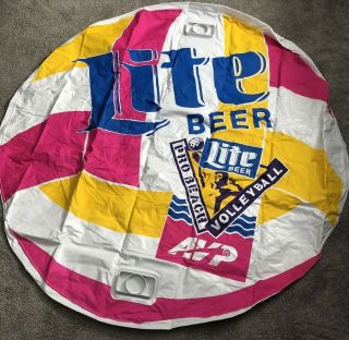 Miller Lite Inflatable Blow - Up Swimming Pool Raft/float 60 " Round Island