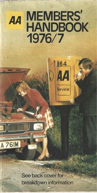 Aa Members Handbook 1976/77 Vintage Old Memorabilia Maps Motorist Guide