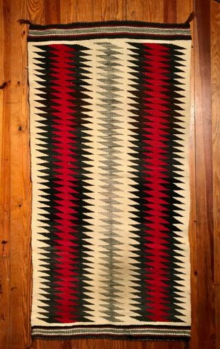 Navajo Double Saddle Blanket,  Extraordinary Serrated Weave&color,  Handspun Wool,  Nr