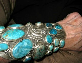 Navajo Horse Bracelet Imperial Horse Governing Turquoise,  Sterling Silver 240g