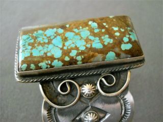CHIMNEY BUTTE Native American Number 8 Turquoise Sterling Silver Cuff Bracelet 3
