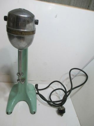 Vintage Hamilton Beach Model 33 Jadeite Green Milkshake Maker Mixer Work
