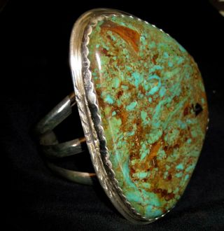 NAVAJO TURQUOISE CUFF XX Large Green Over 3 
