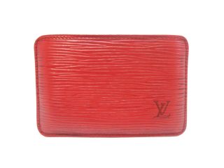 Authentic Louis Vuitton Epi Card Id Holder Red Vintage