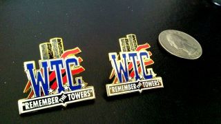 September 11,  2001 - Two (2) York City " Remember The Twin Towers " Lapel Pins