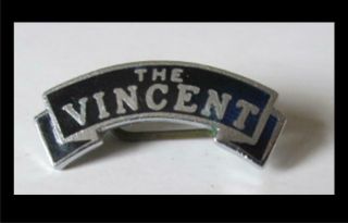 Vincent Motor Cycle Very Old Enamel Pin Badge Vintage 1960`s /1970`s